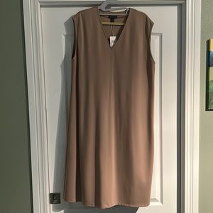 Eileen Fisher Flex Tencel Ponte Sleeveless Dress Camel Color